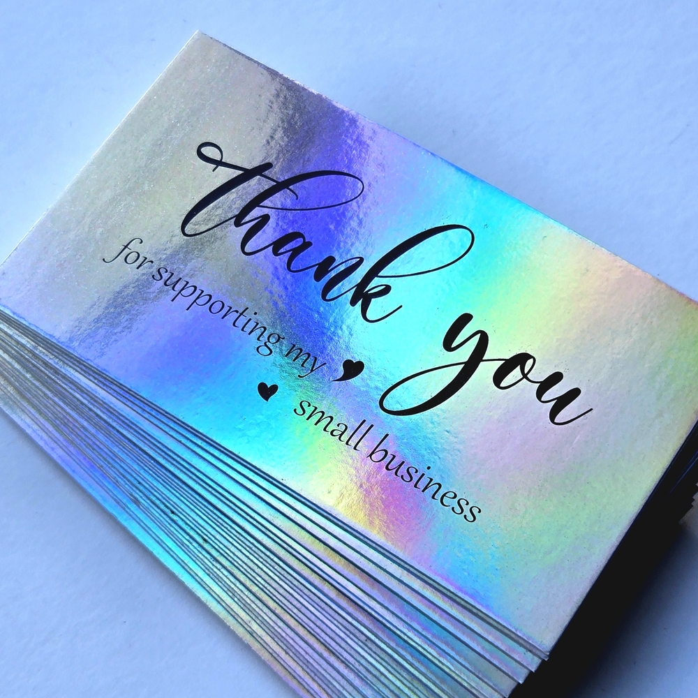 20 PK Holographic Thank You Cards for Small Business - Picture 6 of 6